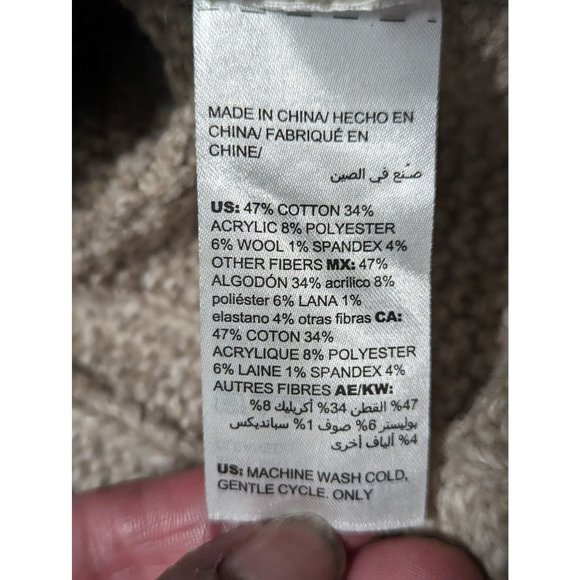 Chico's Mock Neck Cable Knit Yarn Pullover Sweater Textural Yarn Cozy sz 0 S - Picture 6 of 7